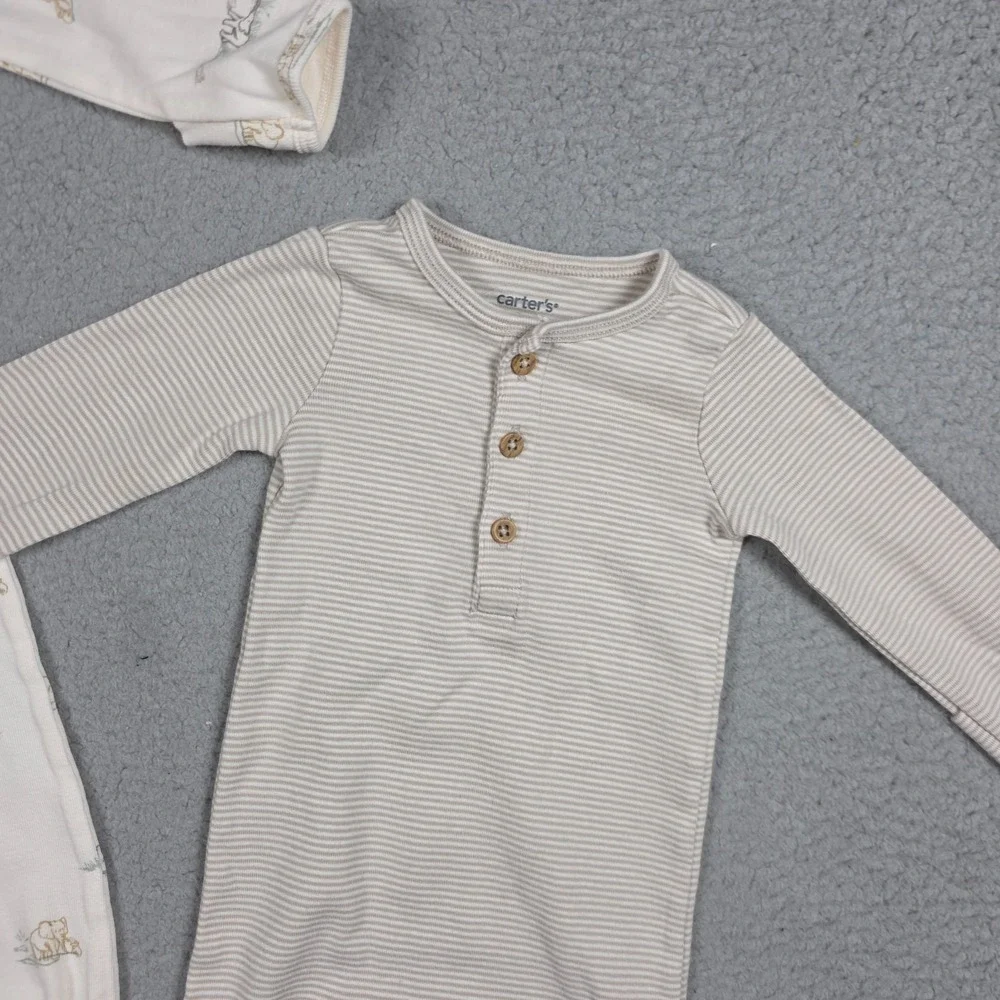 Carter's Child of Mine Baby Unisex Sleeper Gown 2-Pack Size 3M Neutral Cotton